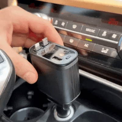 Încărcător Auto Rapid 4-in-1 cu Cablu Retractabil + LED Stele Plafon