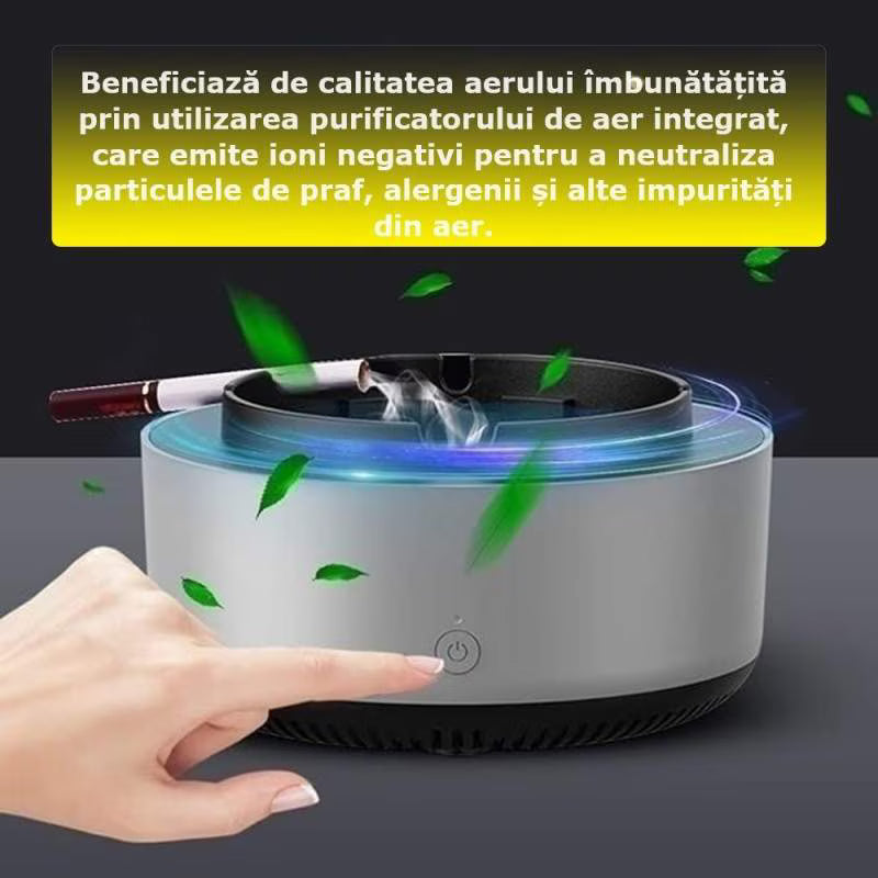 Scrumieră Inteligentă fără Fum cu Oprire Automată – Portabilă, Funcționează pe Baterii AA