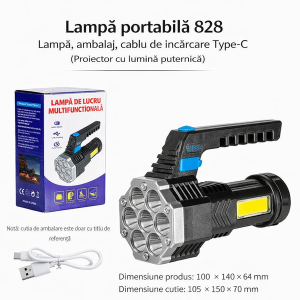 Lanternă Reîncărcabilă Puternică