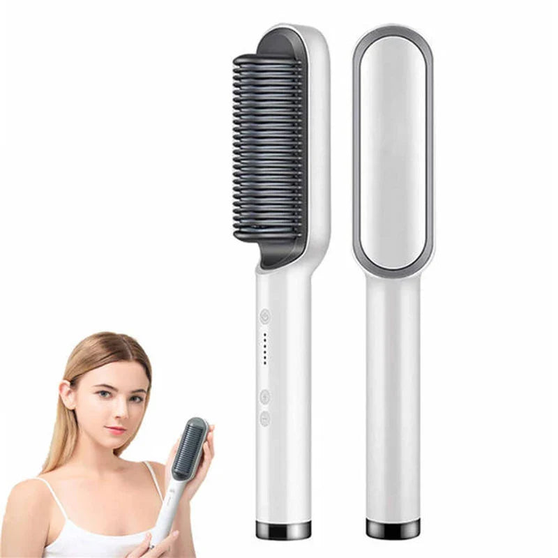 Perie Electrică pentru Îndreptat Părul, Temperatură Reglabilă, Încălzire Rapidă, Anti-Frizz, Profesională