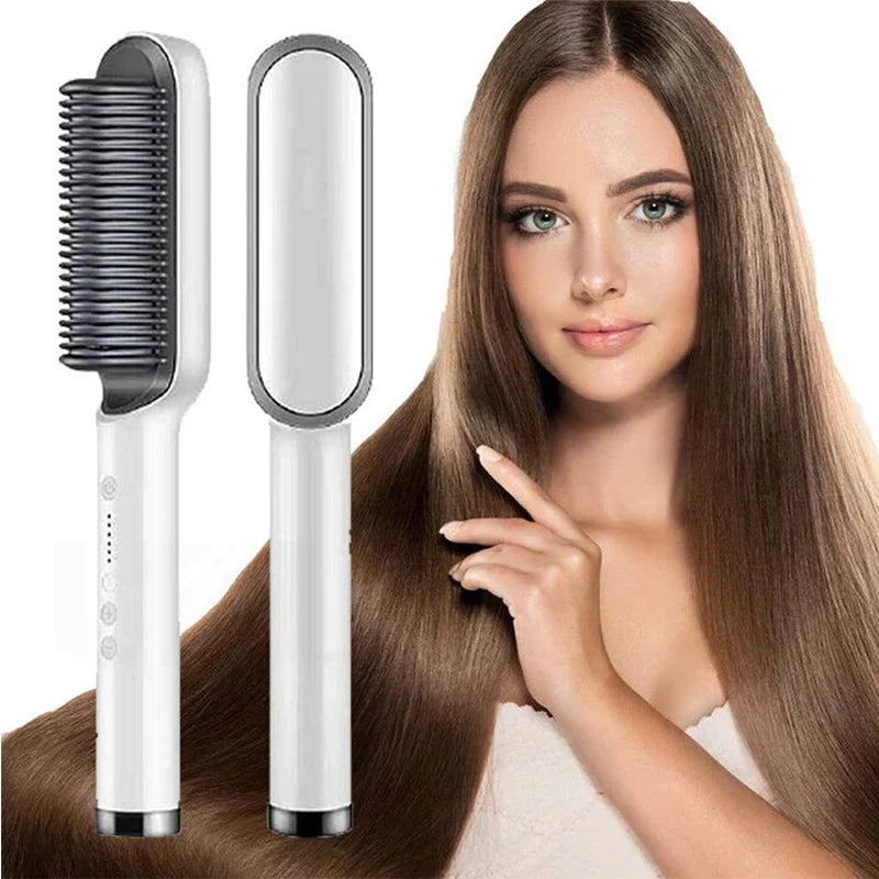 Perie Electrică pentru Îndreptat Părul, Temperatură Reglabilă, Încălzire Rapidă, Anti-Frizz, Profesională