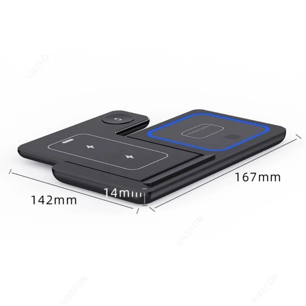 Încărcător Wireless 3-în-1 15W Rapid – Pentru Telefon, Ceas și Căști