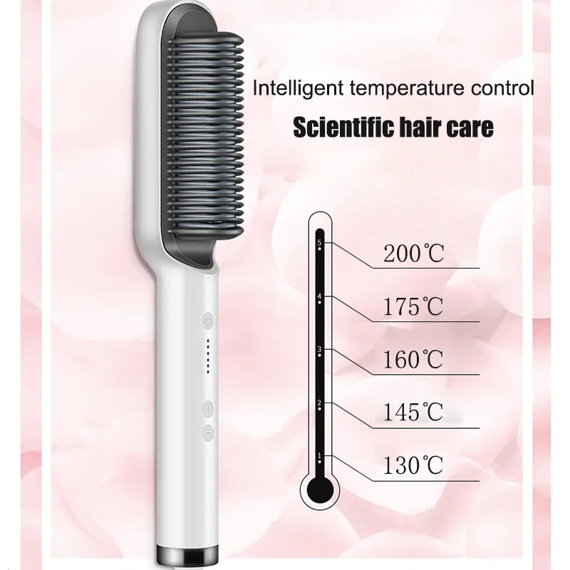 Perie Electrică pentru Îndreptat Părul, Temperatură Reglabilă, Încălzire Rapidă, Anti-Frizz, Profesională