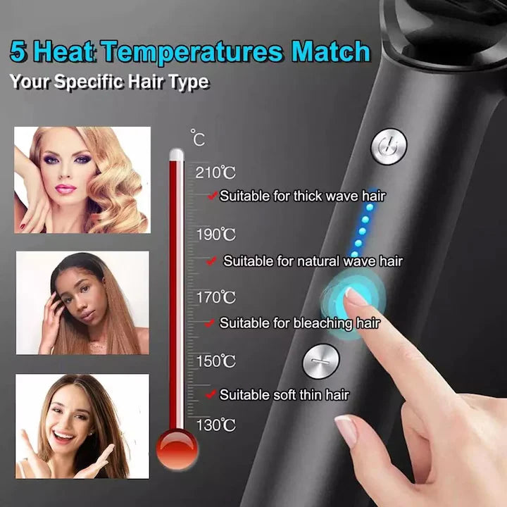 Perie Electrică pentru Îndreptat Părul, Temperatură Reglabilă, Încălzire Rapidă, Anti-Frizz, Profesională